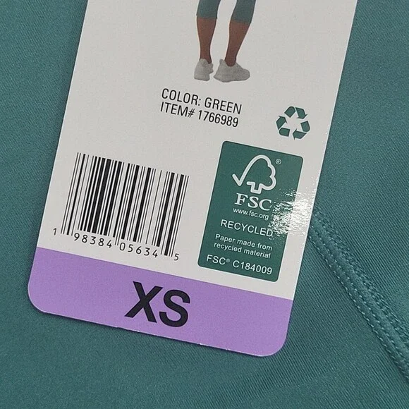 32 Degrees Cool Womens Capri Leggings Active Yoga Gym Pants X-Small Size Green - Picture 6 of 9